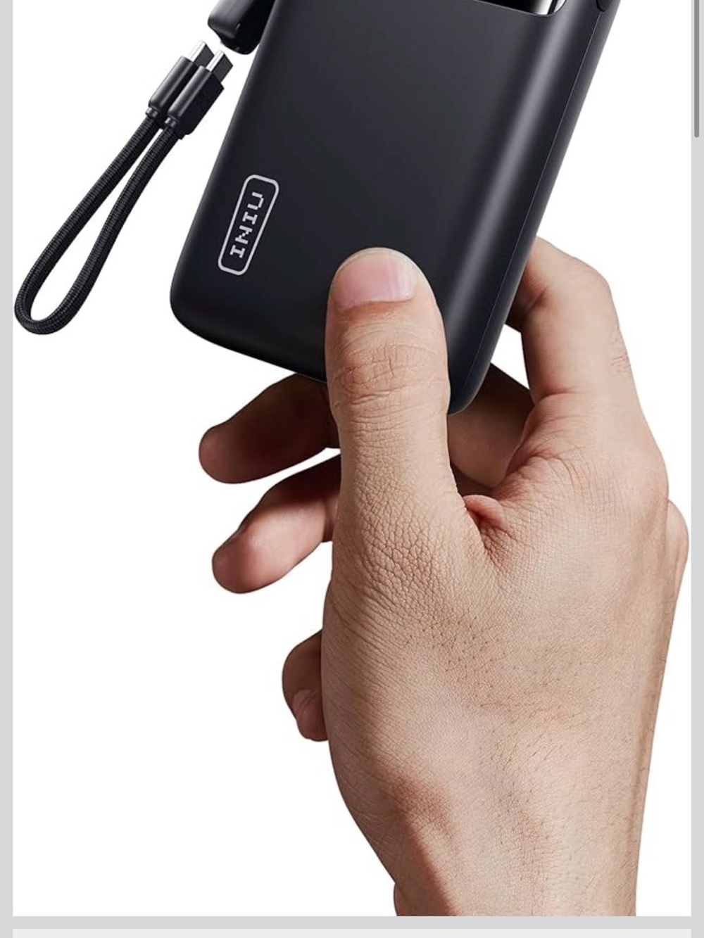 INIU 20000mAh Power Bank, Fast Charging Portable Charger with Detachable Cable